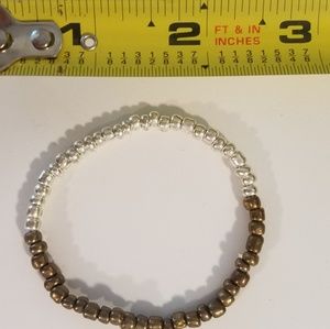 Hand made glass bead stretch bracelet